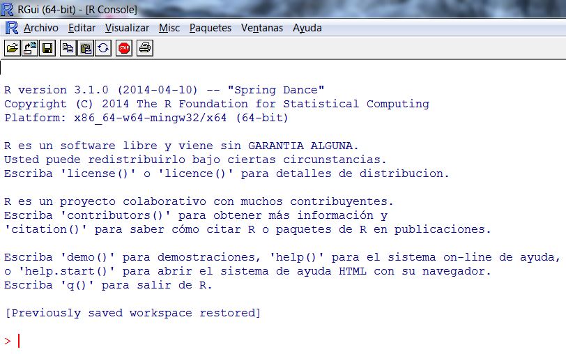 Muestra de la consola de R